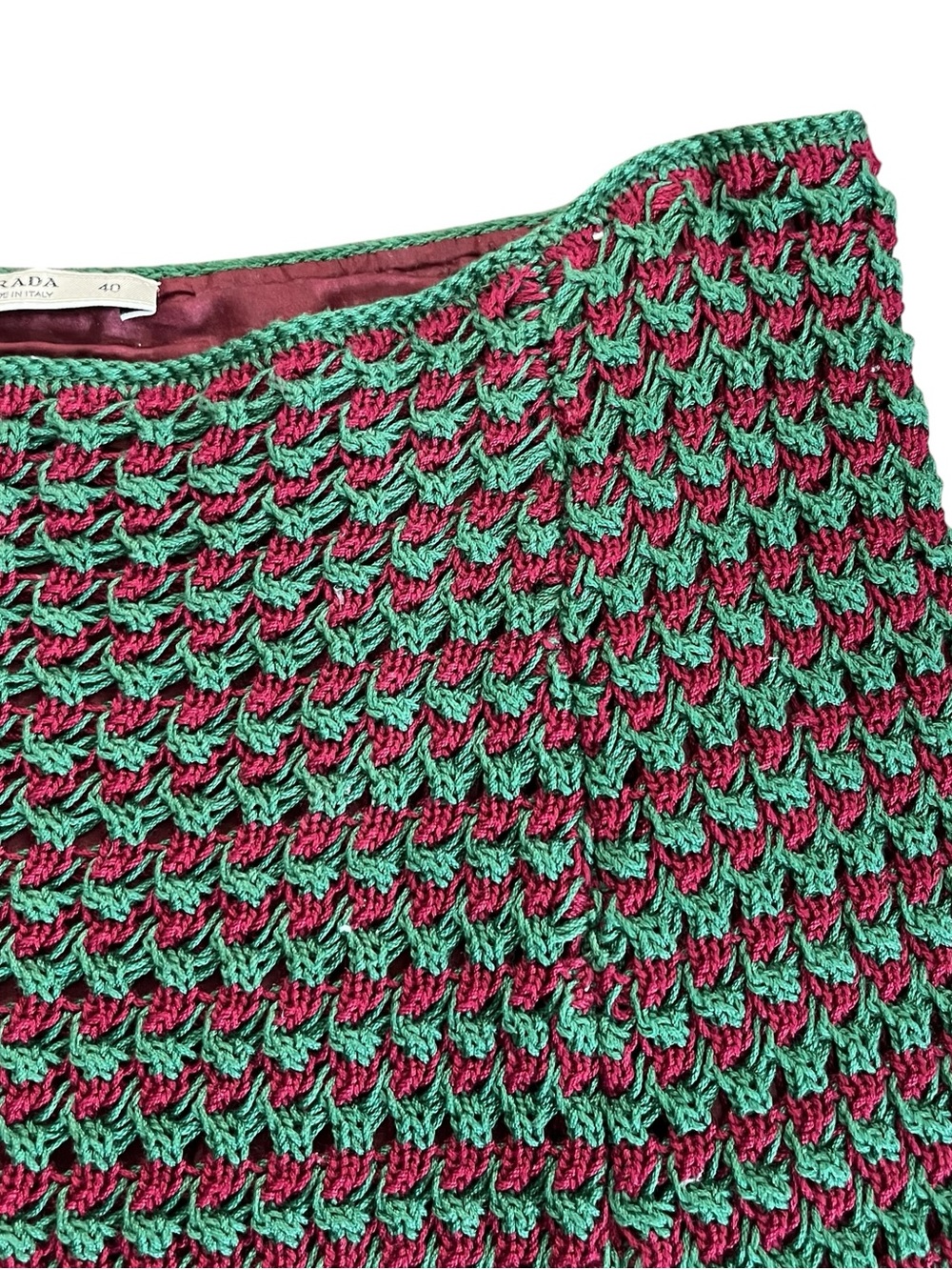 Prada SS2005 Runway Crochet Mirror Knit Skirt IT40 Archive Miuccia Prada - Picture 10 of 14